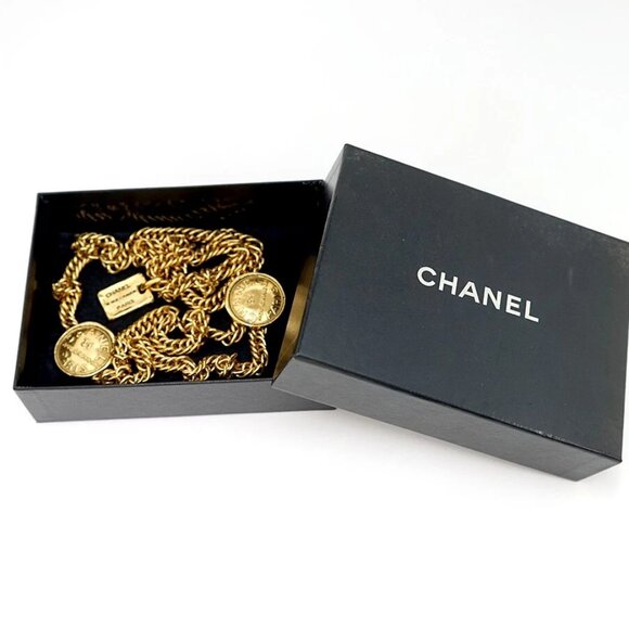 CHANEL 31 Rue Cambon PARIS Double Chain Belt 34" Gold Tone Auth - Picture 1 of 7